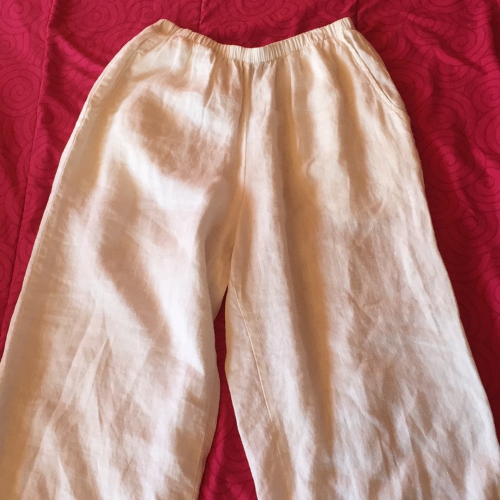 Wide leg white pants